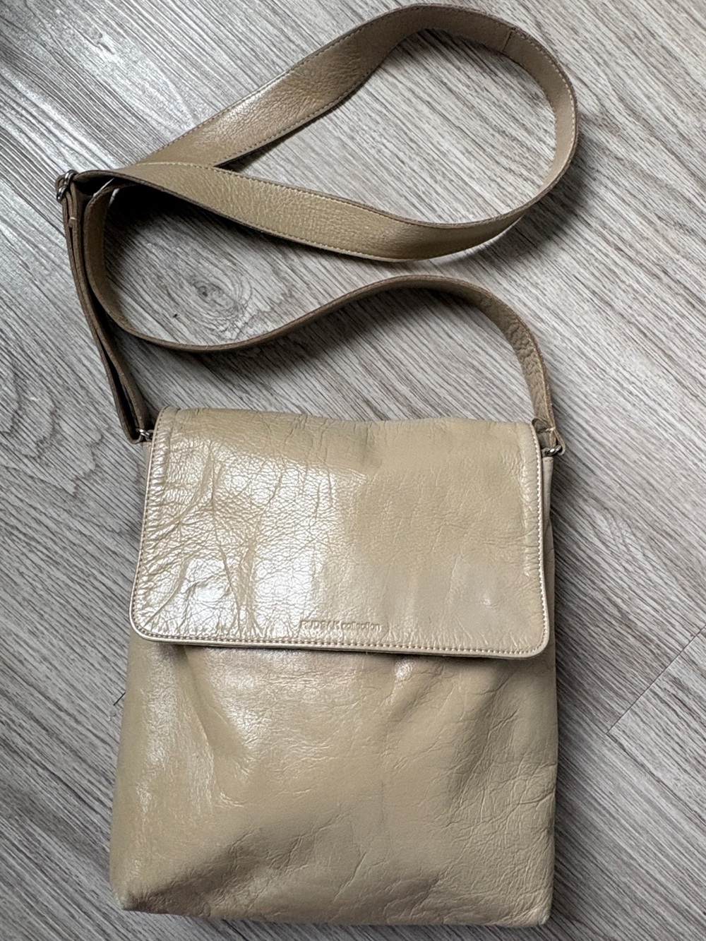 RUDSAK  Beige Leather Crossbody Bag - Women Men Unisex